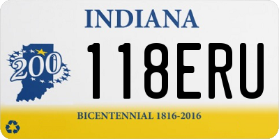 IN license plate 118ERU