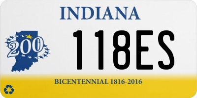 IN license plate 118ES