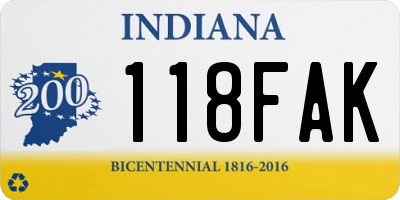 IN license plate 118FAK