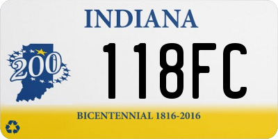 IN license plate 118FC