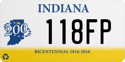 IN license plate 118FP