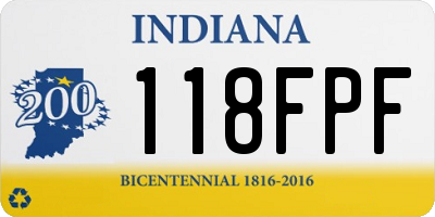 IN license plate 118FPF