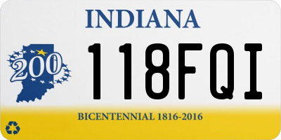 IN license plate 118FQI