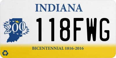 IN license plate 118FWG