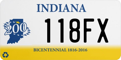 IN license plate 118FX