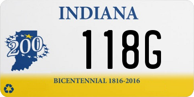 IN license plate 118G