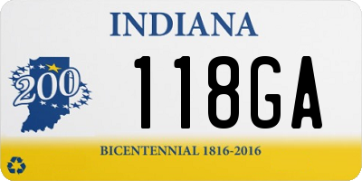 IN license plate 118GA