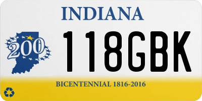 IN license plate 118GBK