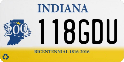 IN license plate 118GDU