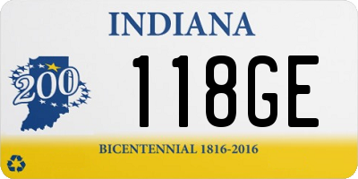 IN license plate 118GE