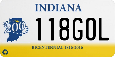 IN license plate 118GOL