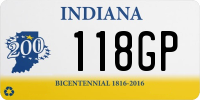 IN license plate 118GP