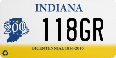 IN license plate 118GR