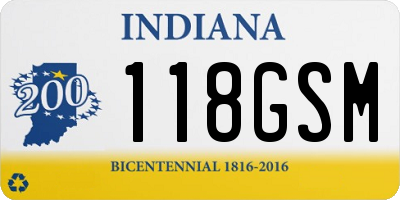 IN license plate 118GSM