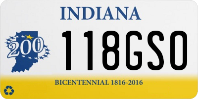IN license plate 118GSO