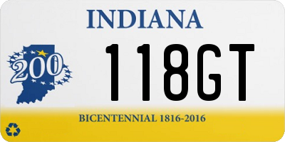 IN license plate 118GT