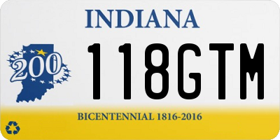 IN license plate 118GTM