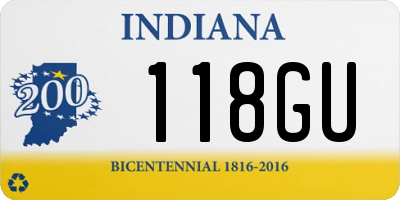 IN license plate 118GU