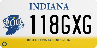 IN license plate 118GXG