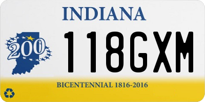IN license plate 118GXM