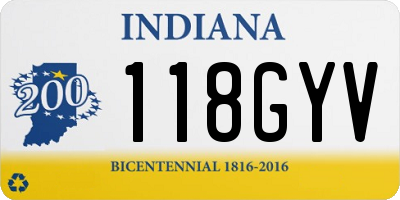 IN license plate 118GYV