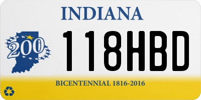 IN license plate 118HBD