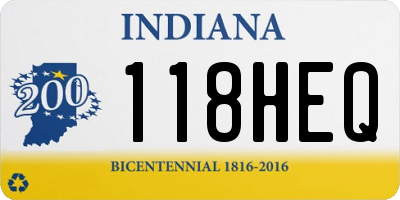 IN license plate 118HEQ
