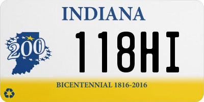 IN license plate 118HI