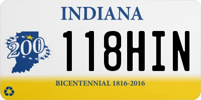IN license plate 118HIN