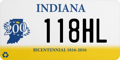 IN license plate 118HL