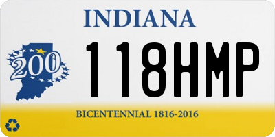 IN license plate 118HMP
