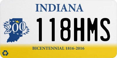 IN license plate 118HMS