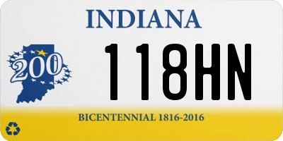 IN license plate 118HN
