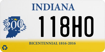 IN license plate 118HO