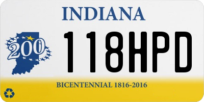 IN license plate 118HPD