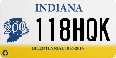 IN license plate 118HQK