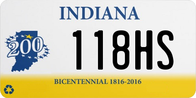 IN license plate 118HS