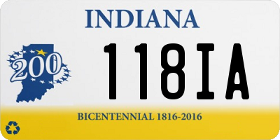 IN license plate 118IA