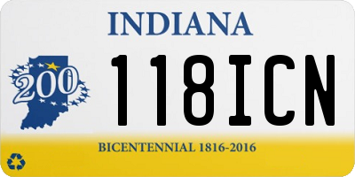 IN license plate 118ICN