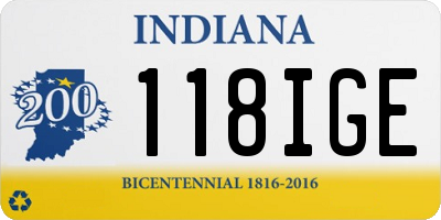 IN license plate 118IGE
