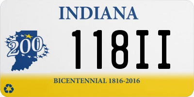 IN license plate 118II