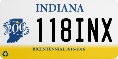 IN license plate 118INX