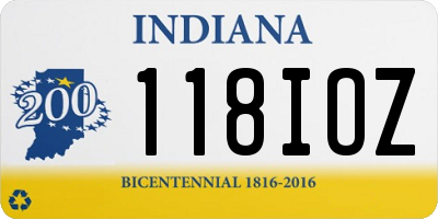 IN license plate 118IOZ