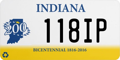 IN license plate 118IP