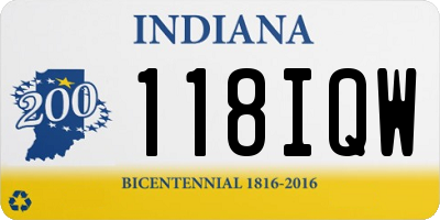 IN license plate 118IQW