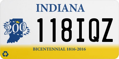 IN license plate 118IQZ