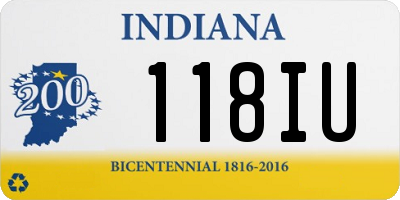 IN license plate 118IU