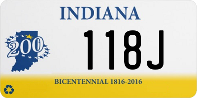 IN license plate 118J