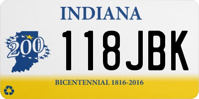 IN license plate 118JBK