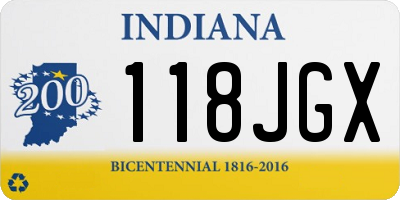 IN license plate 118JGX